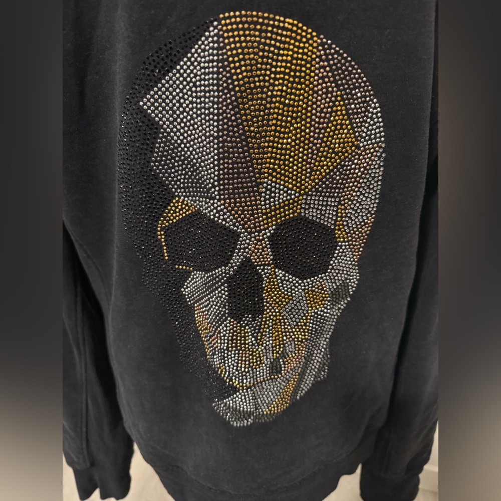 Butter Women’s  Black and Gold Skull Sweater